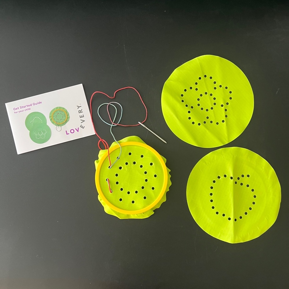 Lovevery Neon Green Lacing Toy — Lacing Boards with Colorful Cord